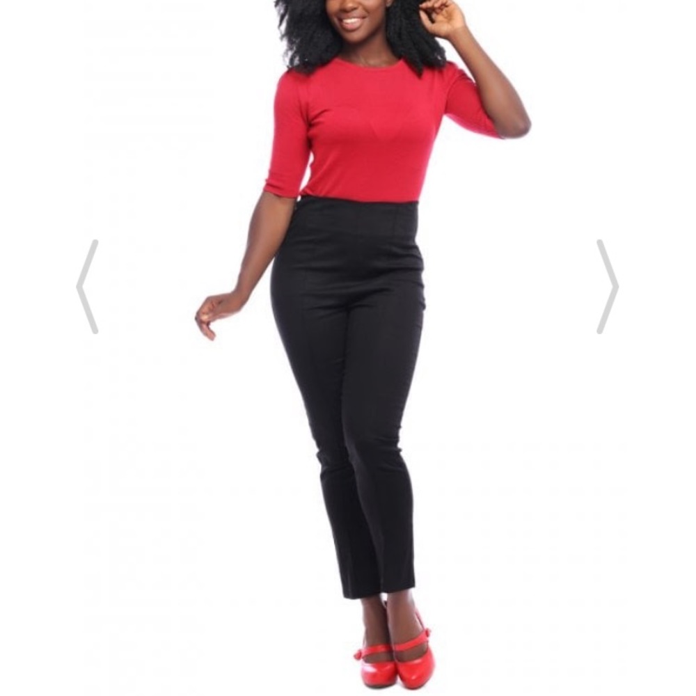 Black vintage style skinny trousers/pants